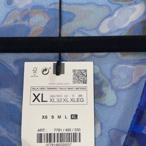 ZARA | Blue Printed Ruffled Blouse - Picture 7 of 8